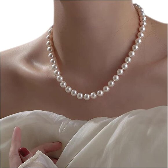 Jewelry - Women's 8mm Dainty Pearl Necklace as Bridal Necklace Jewelry Starfish